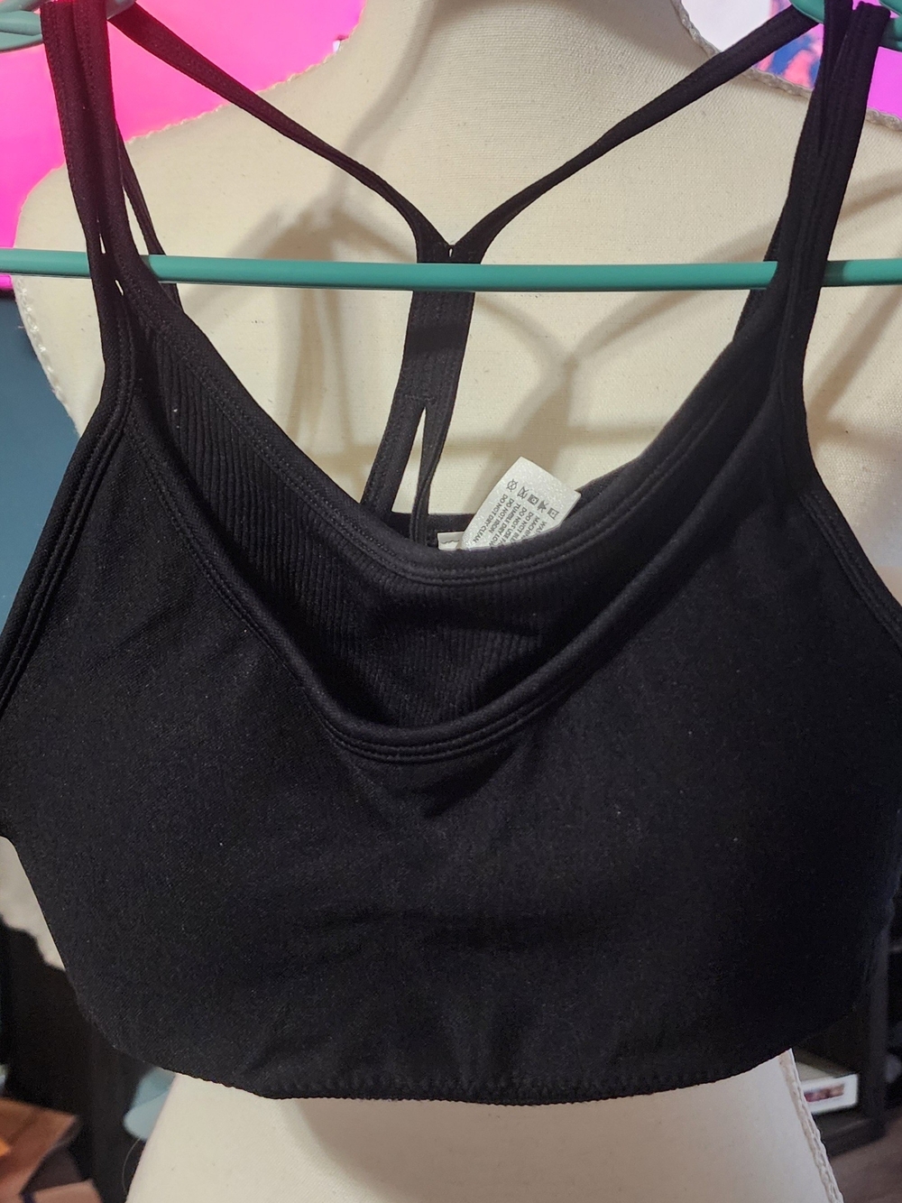90 Degree By Reflex Black Double-Strap Bralette NWT
